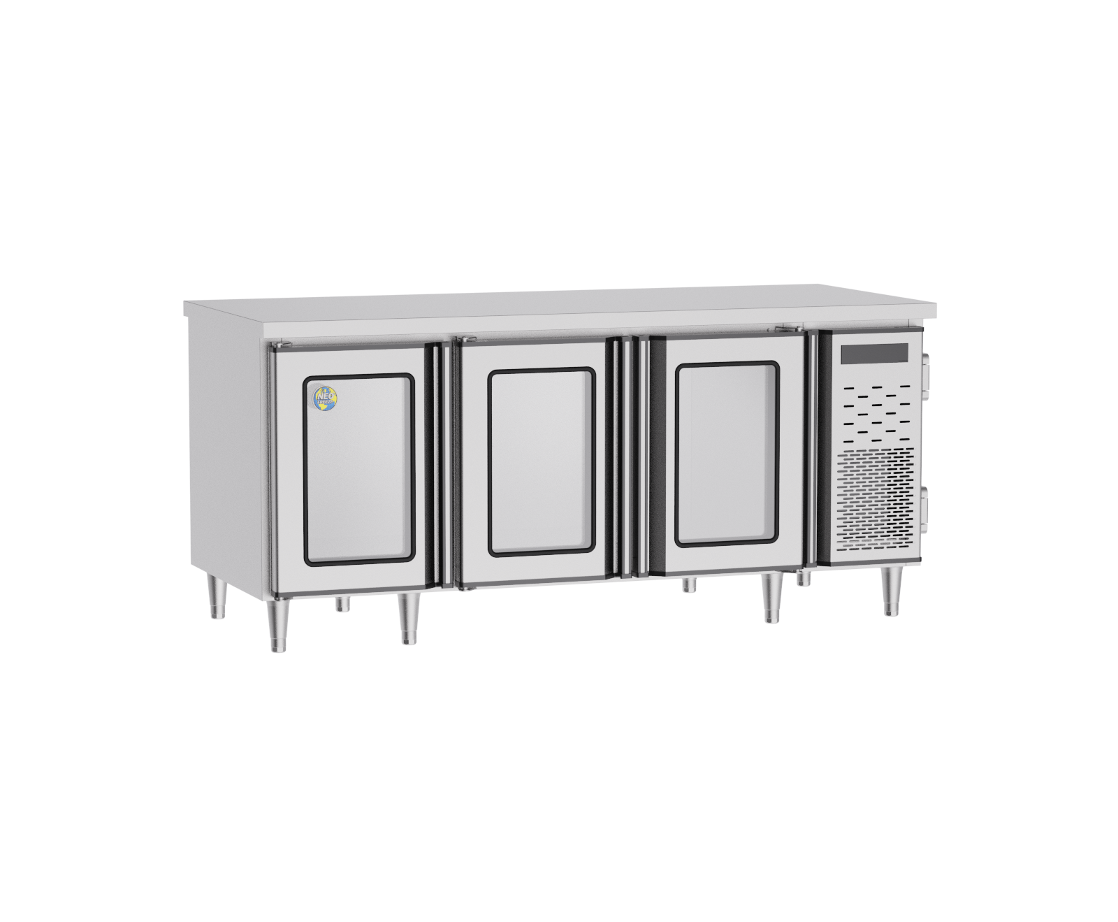 EK三門臥式定頻冷藏/冷凍工作台冰箱-玻璃門